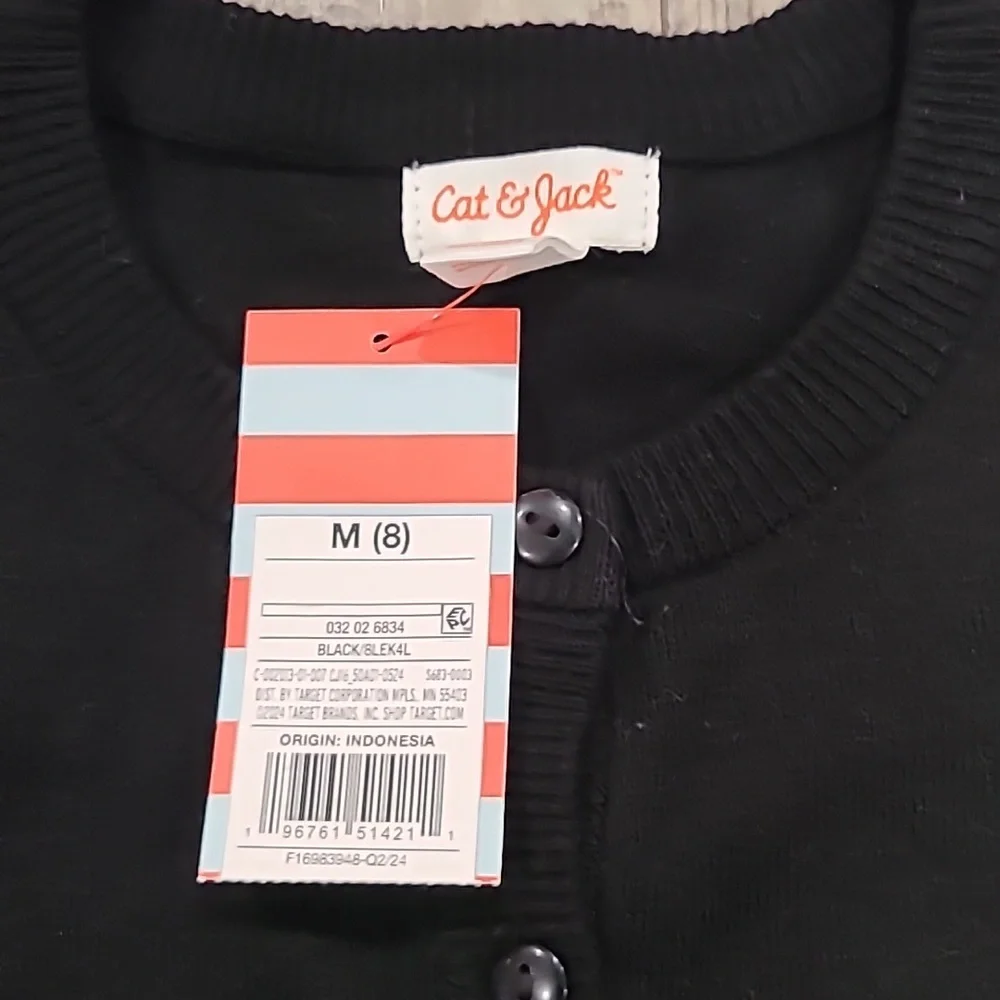 Cat & Jack Black Button-Up Sweater